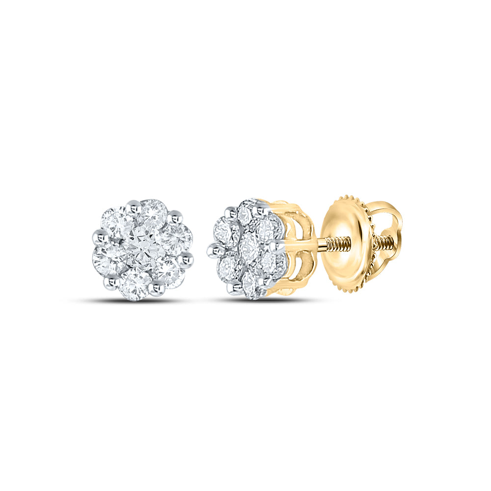 1/2CT-DIA NKP FLOWER EARRING