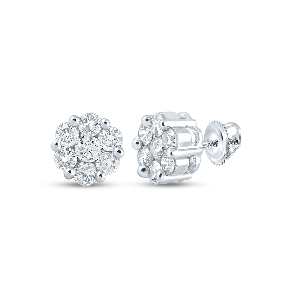 2CT-DIA NKP 2*0.17CT-CRD 12*0.14CTS FLOWER EARRING