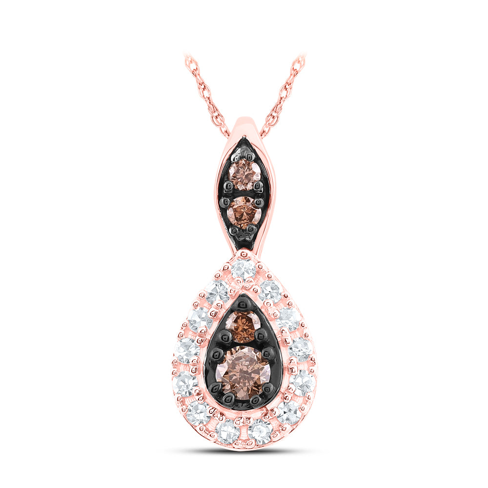 1/5CTW-DIA CN COGNAC GIFT PEAR PENDANT