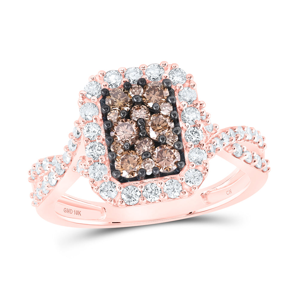7/8CTW-DIA CN COGNAC RING