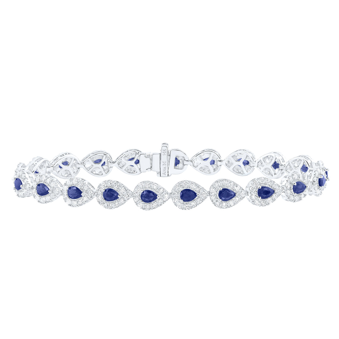 2 7/8 CTW-DIA ANA M 4X3 MM-SAPP BRACELET(7 INCH)