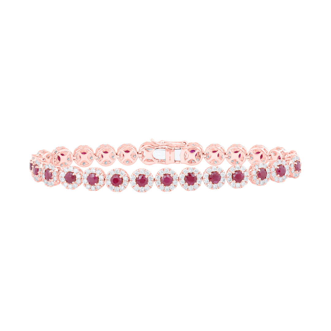 3CTW-DIA ANA M 3.1 MM-RUBY BRACELET(7 INCH)