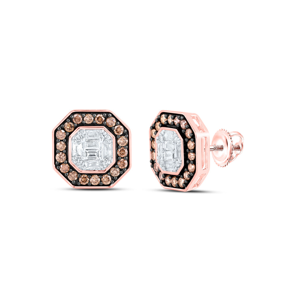 3/4CTW-DIA NKE COGNAC OCTAGON EARRING