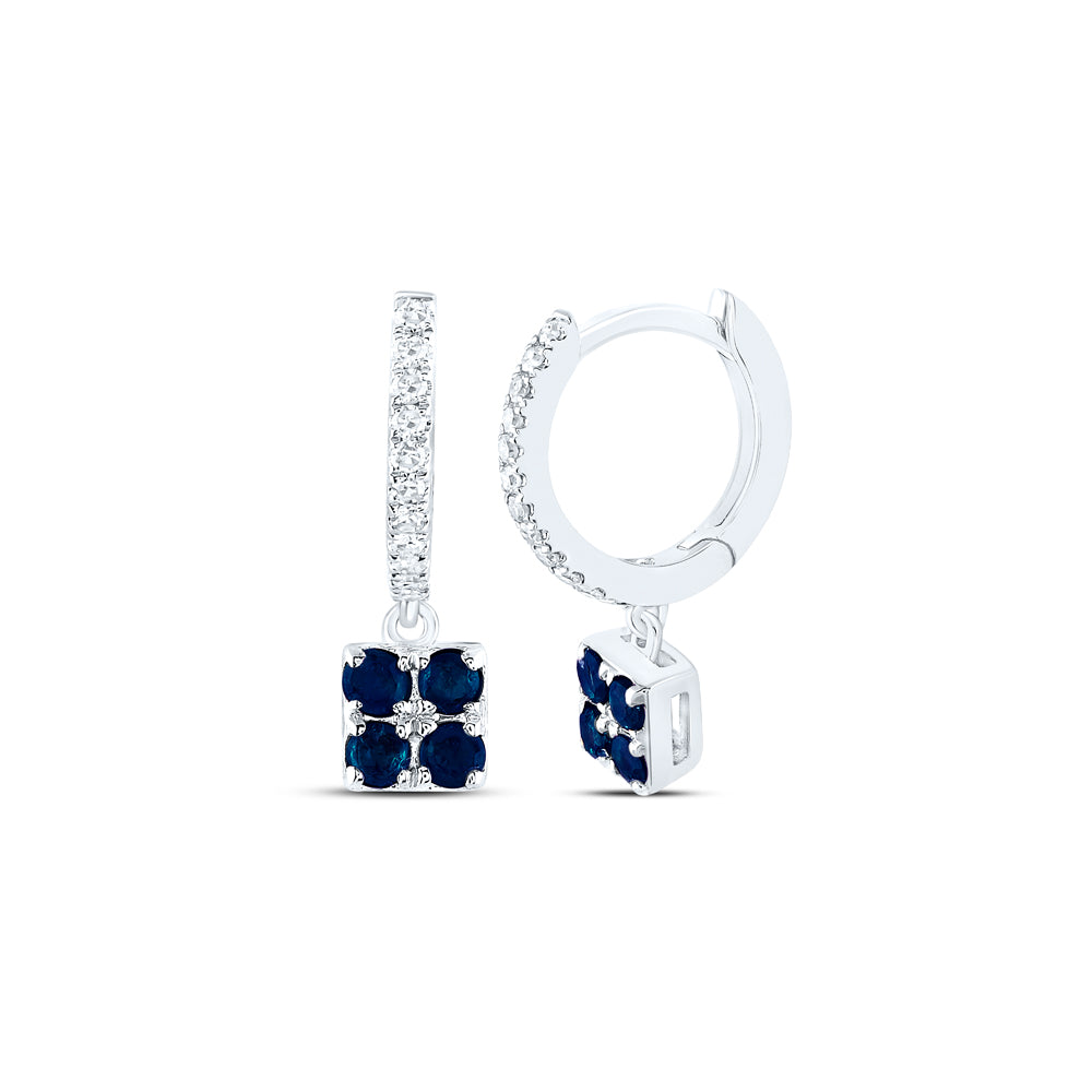 1/10CTW-DIA NKE 1/4CTW-SAPP NATURAL GEM DANGLING EARRING