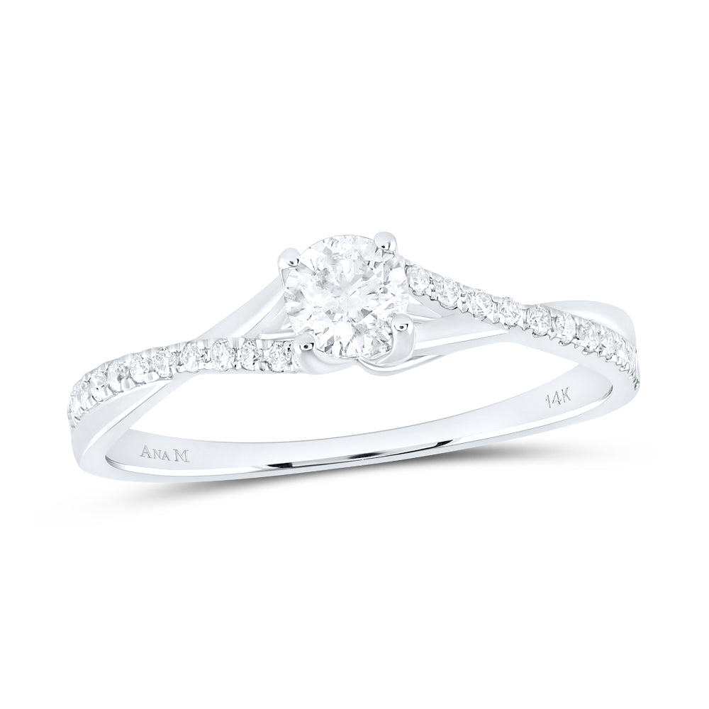 3/8CTW-DIA ANA M 1/3CT-CRD NO HALO ENGAGEMENT RING