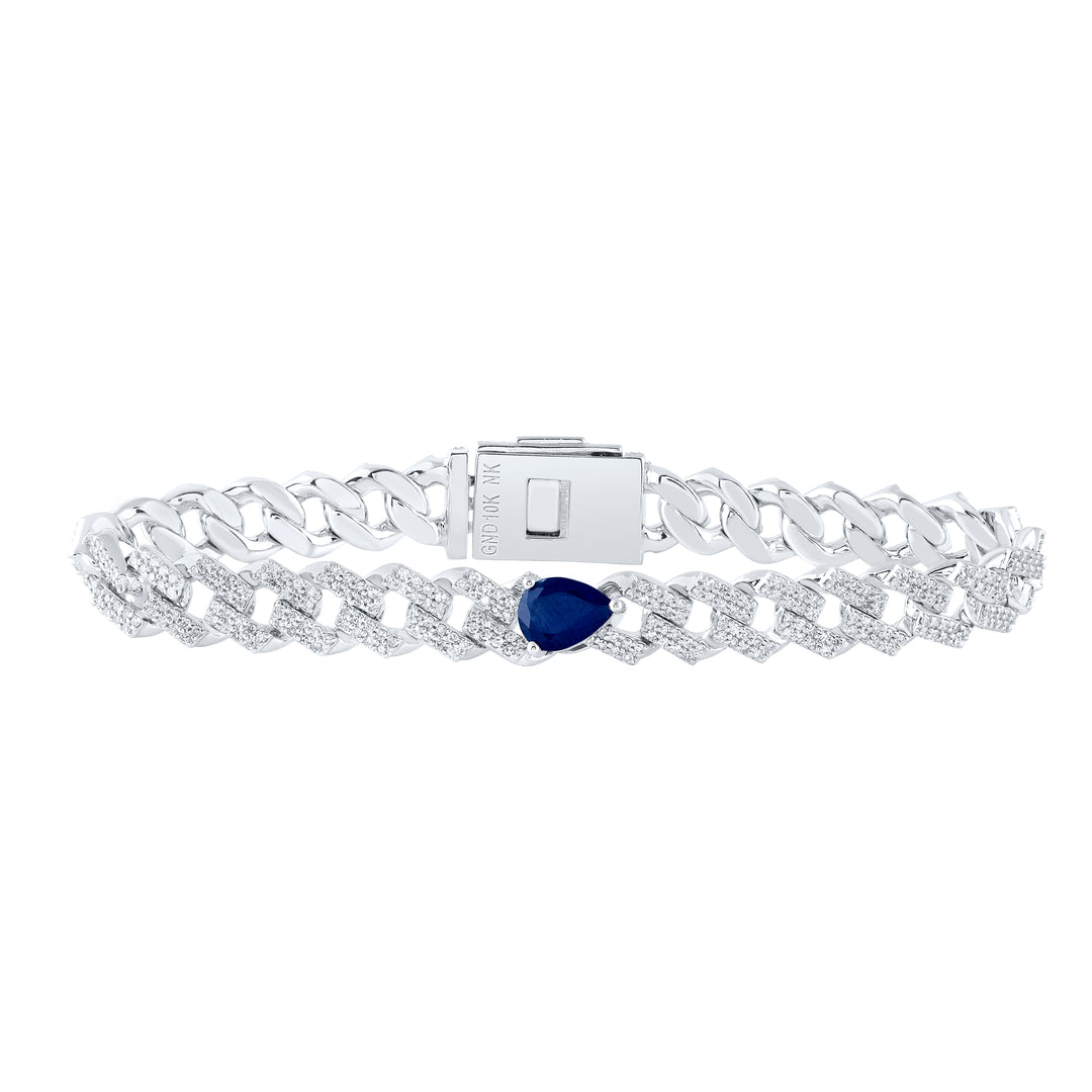 2 3/8CTW-DIA NK 8X6MM-SAPP BRACELET (7 INCH)