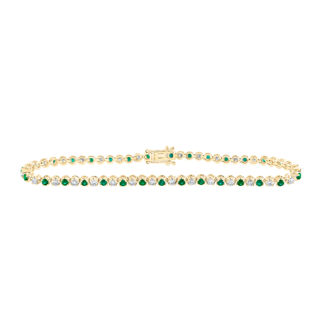 1CTW-DIA NKE 1 1/2CTW-EM NATURAL GEM TENNIS BRACELET (7 INCH)