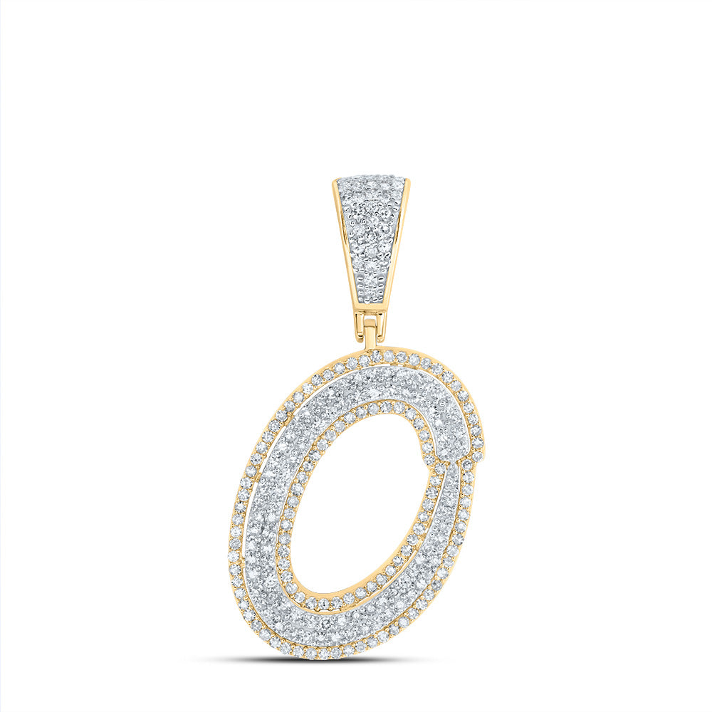 3/4CTW-DIA NK INITIAL "O" MENS PENDANT