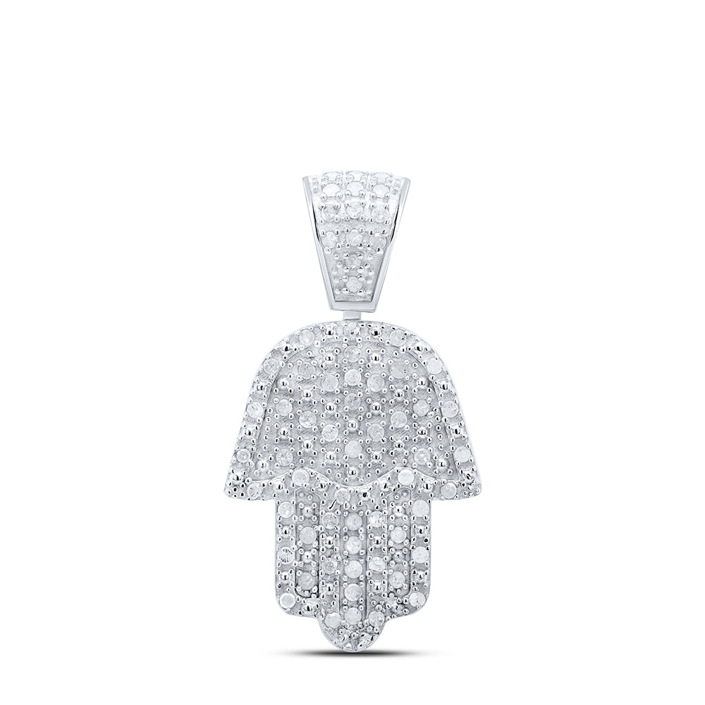 1/2CTW DIA P4 HAMSA PENDANT