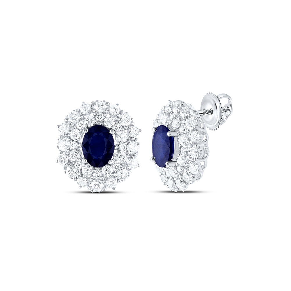 2 7/8CTW-DIA ANA M 6X8MM-SAPP NAT GEM EARRNG