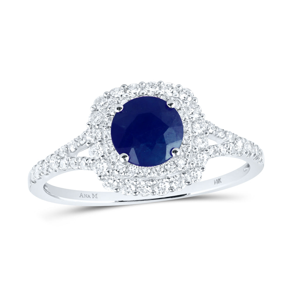 3/8CTW-DIA CN 6.00MM SAPP BRIDAL NATURAL GEM RING