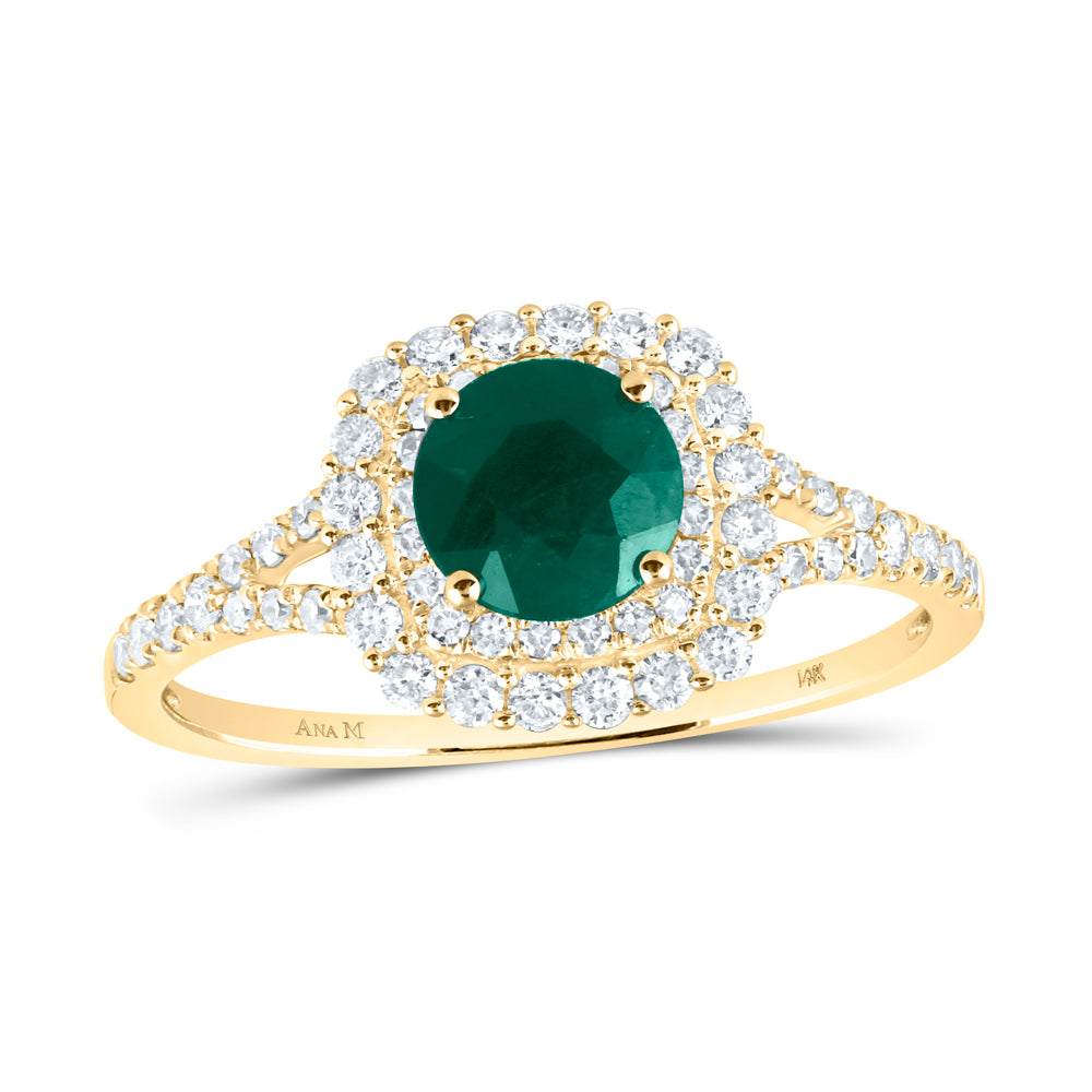 3/8CTW-DIA CN 6.00MM EME BRIDAL NATURAL GEM RING