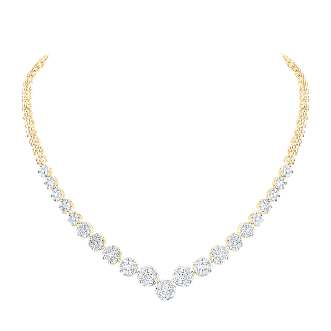 5 CTW-DIA NKE FLOWER NECKLACE (16 INCH)