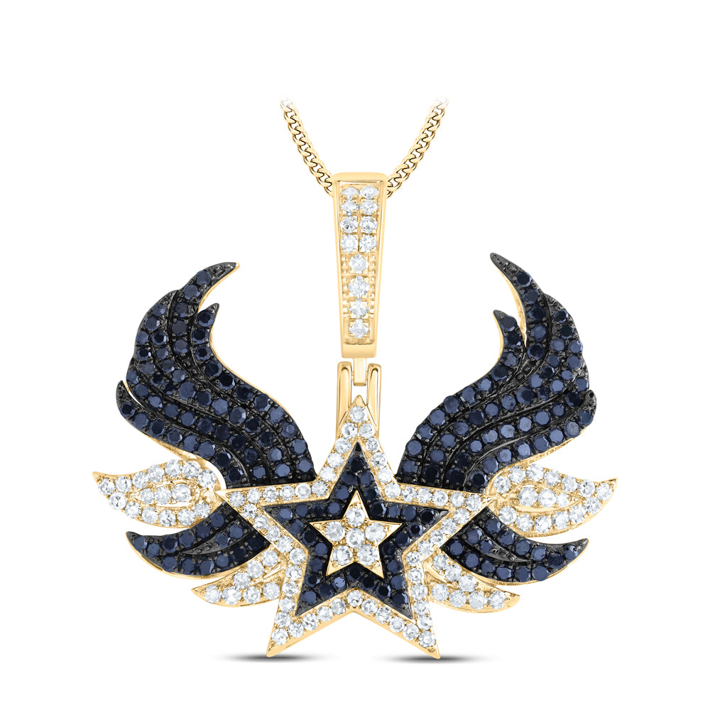 1 1/2 CTW DIA NK STAR WINGS MEN'S CHARM