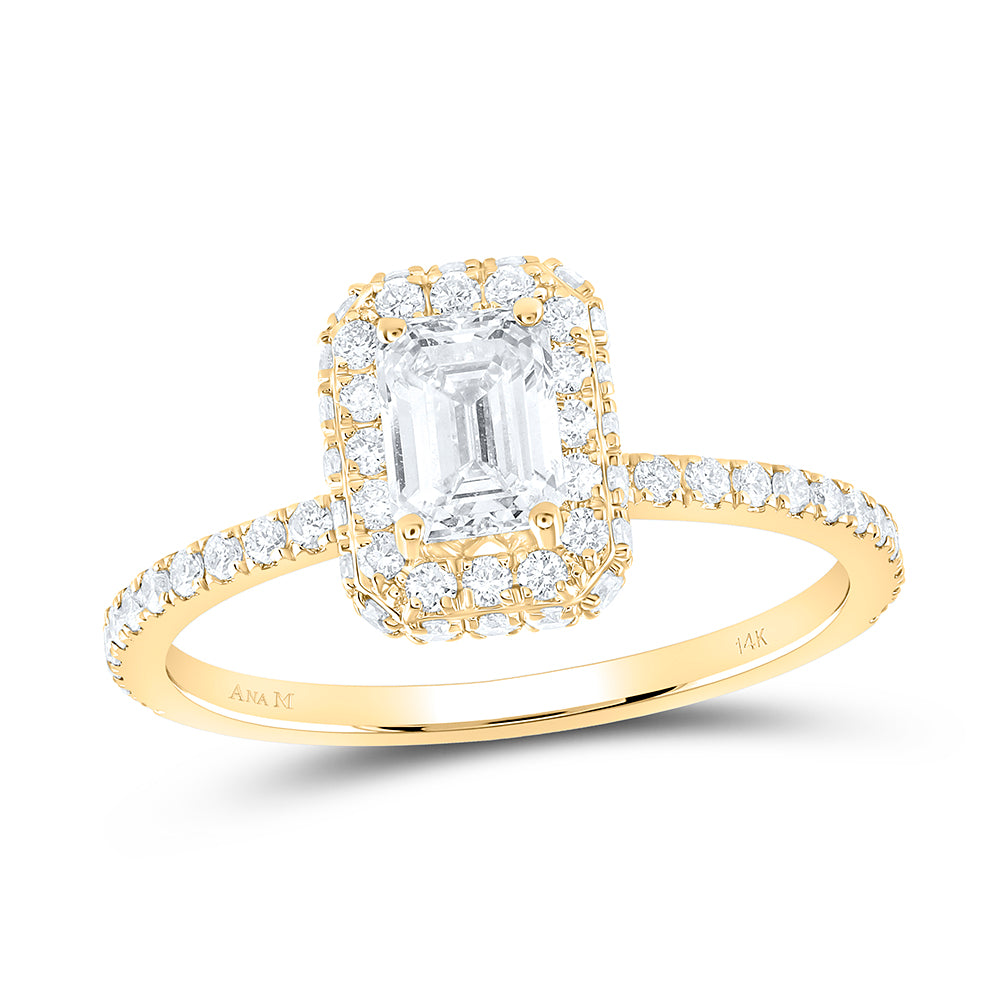 1 1/4CTW-DIA ANA M 3/4CT-CEM SINGLE HALO ENGAGEMENT RING