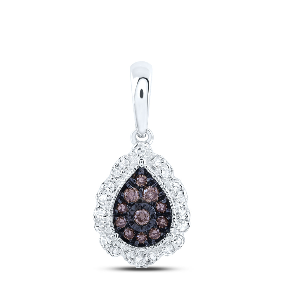 1/5CTW-DIA NK COGNAC PENDANT