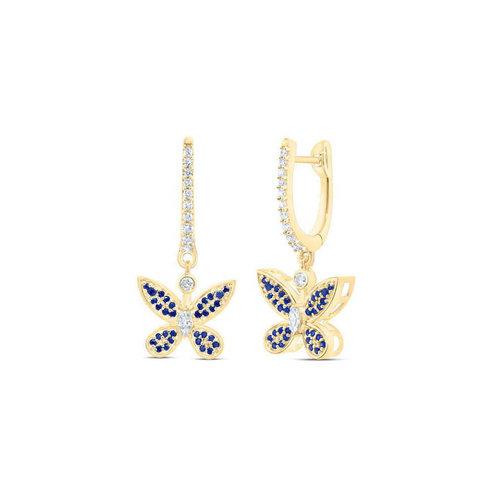 1/3CTW-DIA NK 1/3CT-SAPP BUTTERFLY EARRING