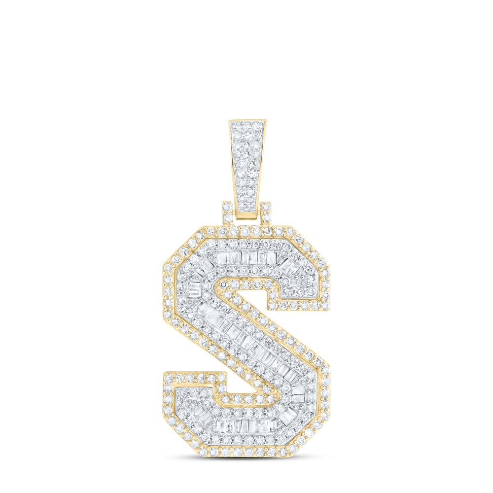 1CTW-DIA NK INITIAL "S" MENS PENDANT