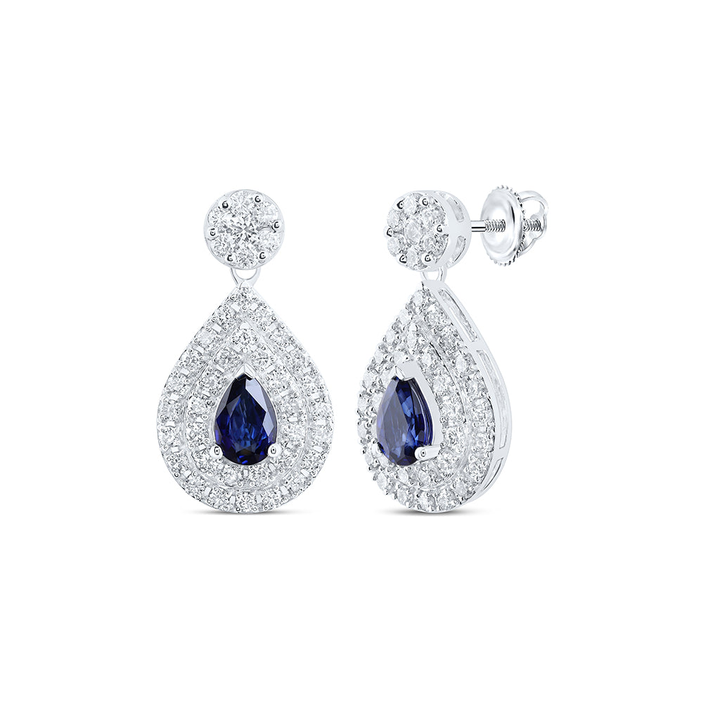 1CTW DIA NK 6X4 MM SAPP-PEAR FASHION PEAR EARRING
