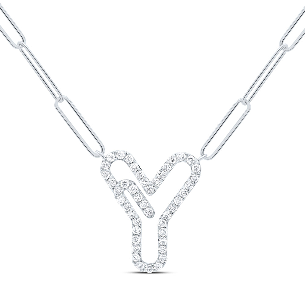 1/3CTW-DIA NK INITIAL "Y" NECKLACE - 18 INCH