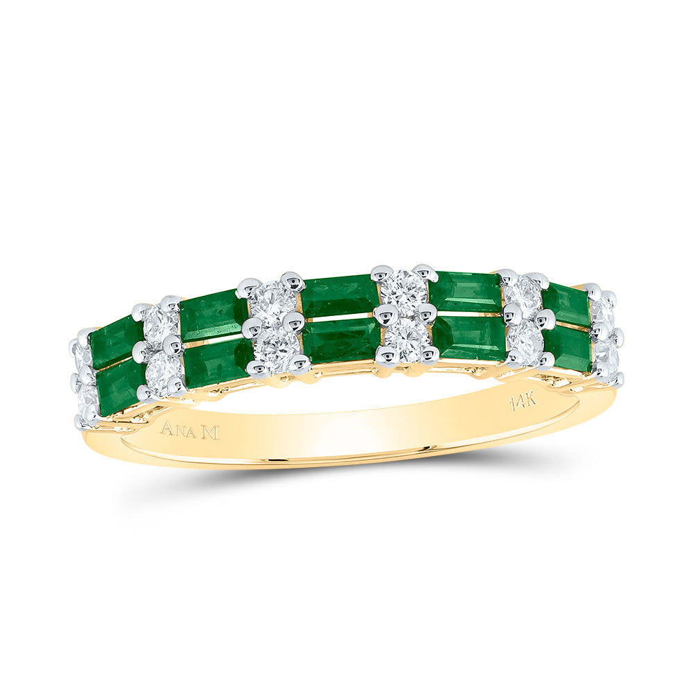 1/4CTW-DIA ANA M 5/8CTW BAG-EM NAT GEM BAND