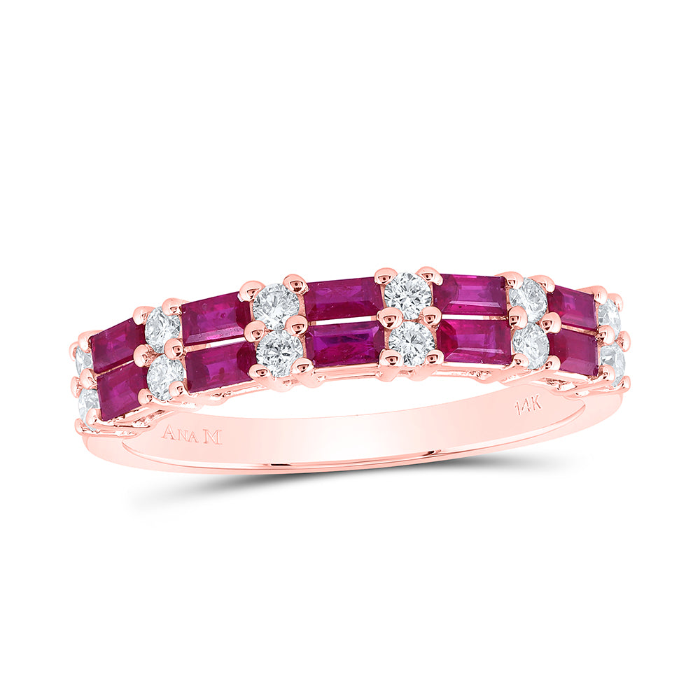 1/4CTW-DIA ANA M 1/2CTW BAG-RUBY NAT GEM BAND