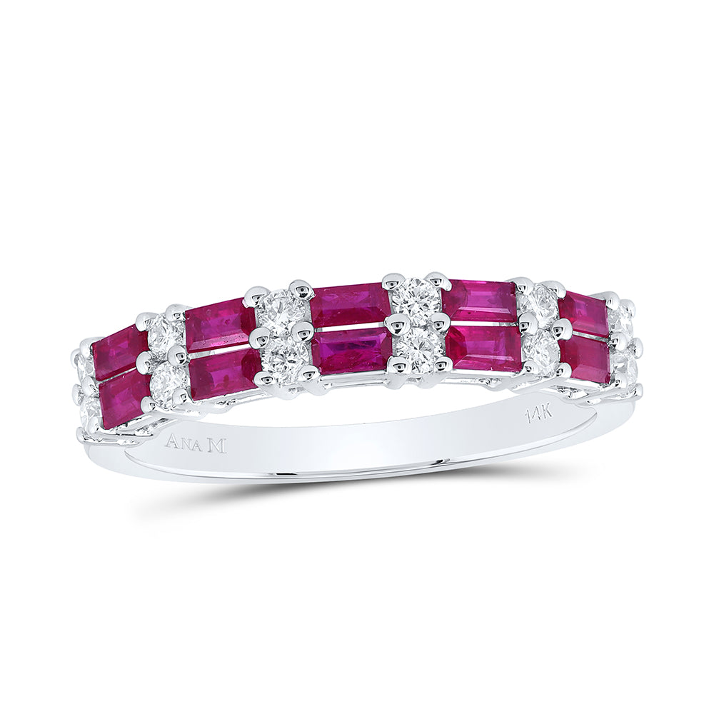 1/4CTW-DIA ANA M 5/8CTW BAG-RUBY NAT GEM BAND
