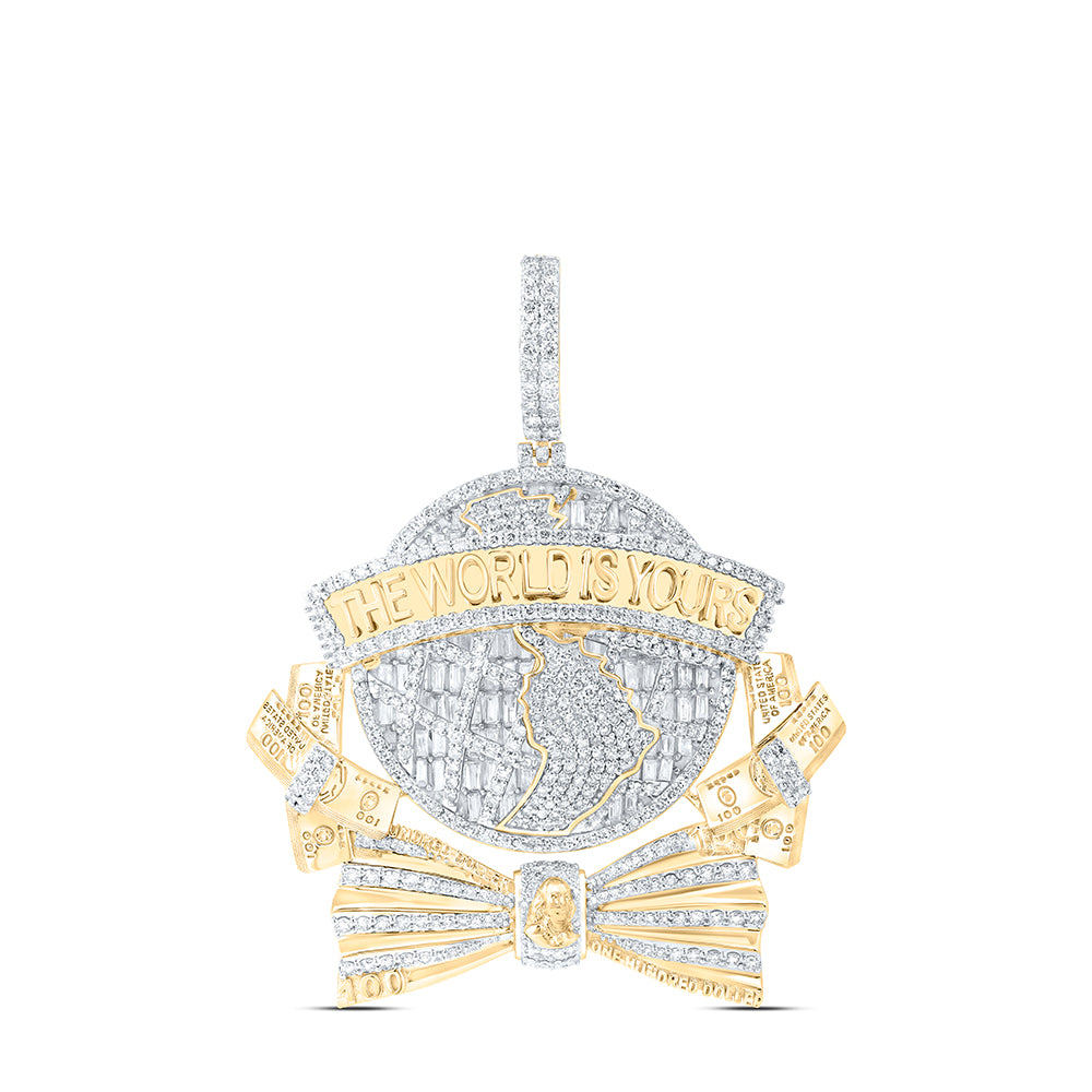 5 3/4CTW- DIA NK MONEY GLOBE WORLD MENS CHARM