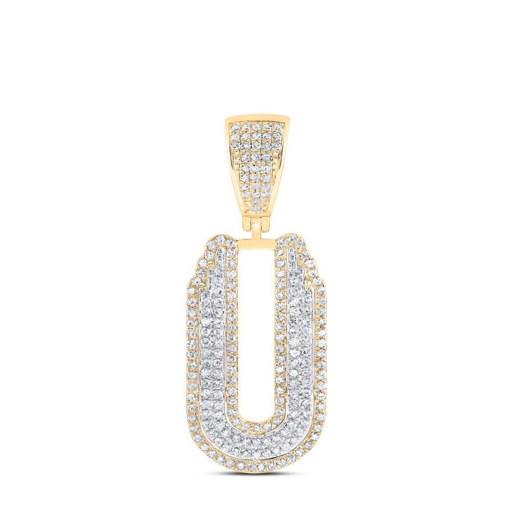 3/4CTW-DIA P1 INITIAL "U" MENS PENDANT
