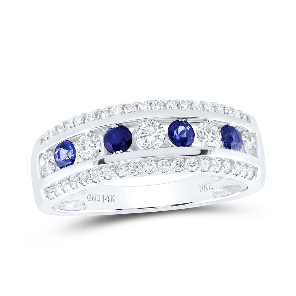 5/8CTW-DIA NKE 3/8CT-RD-SAPP NAT GEM ANNIVERSARY BAND