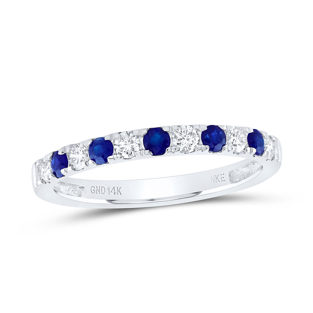1/4CTW-DIA NKE 1/3CT-RD-SAPP NAT GEM ANNIVERSARY BAND