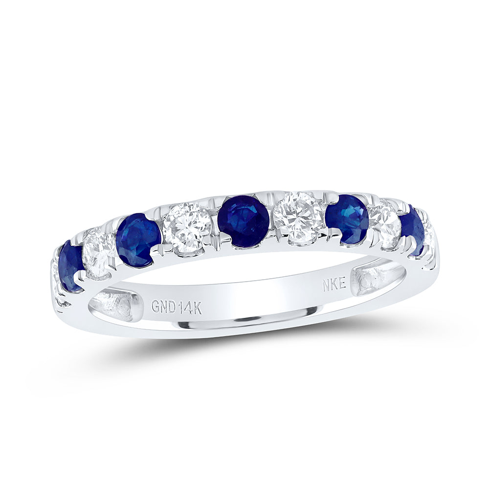 1/2CTW-DIA NKE 1/2CT-RD-SAPP NAT GEM ANNIVERSARY BAND