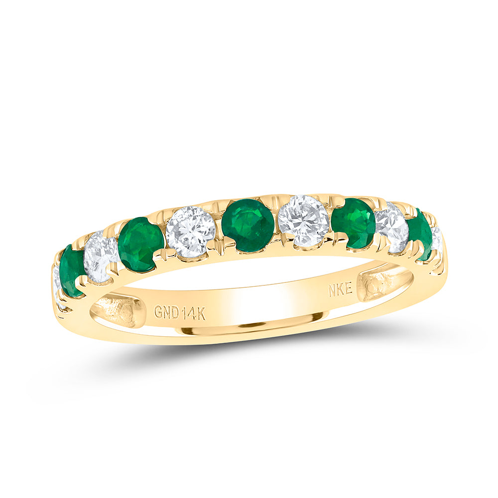 1/2CTW-DIA NKE 3/8CT-RD-EM NAT GEM ANNIVERSARY BAND