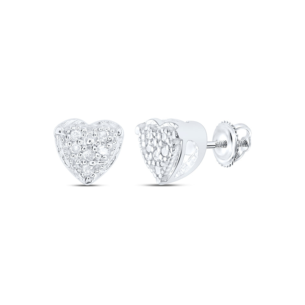 1/20CTW-DIA P4 GIFT HEART STUD EARRING