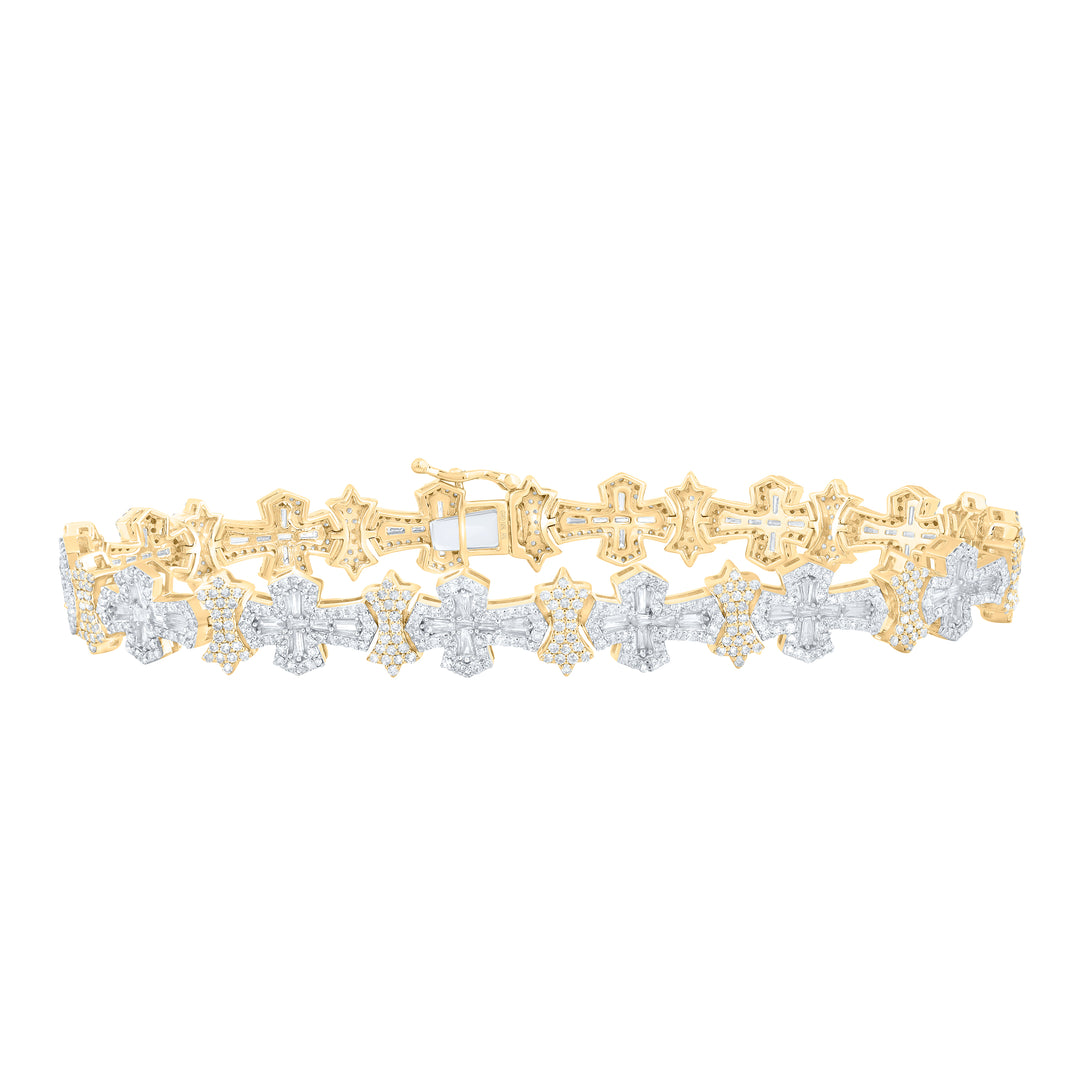 5CTW-DIA NK CROSS MENS BRACELET (8.50-INCH)