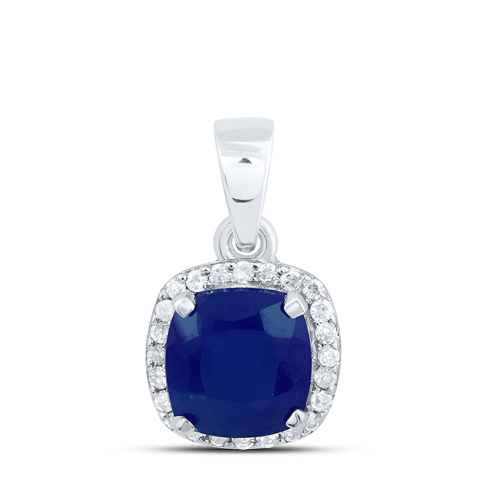 1/10CTW-DIA P1 6.10 MM-CU-BS SYNTHETIC CUSHION PENDANT