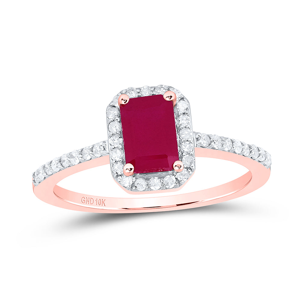1/4CTW-DIA P1 6.70 X 4.50 MM-EM-RU SYNTHETIC RING