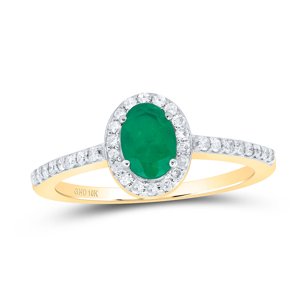 1/4CTW-DIA P1 6.50 X 4.50 MM-OV-EM SYNTHETIC RING