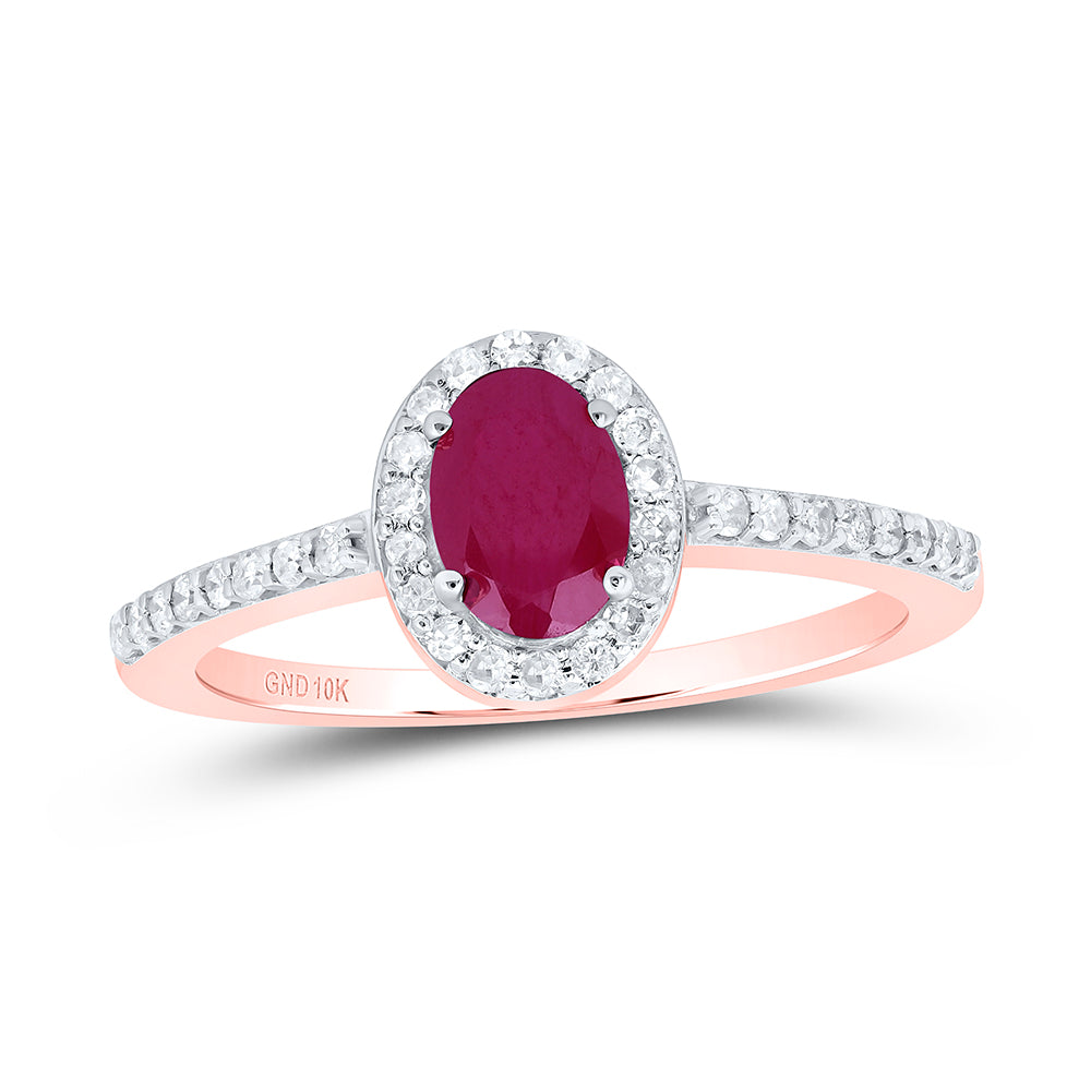 1/4CTW-DIA P1 6.50 X 4.50 MM-OV-RU SYNTHETIC RING