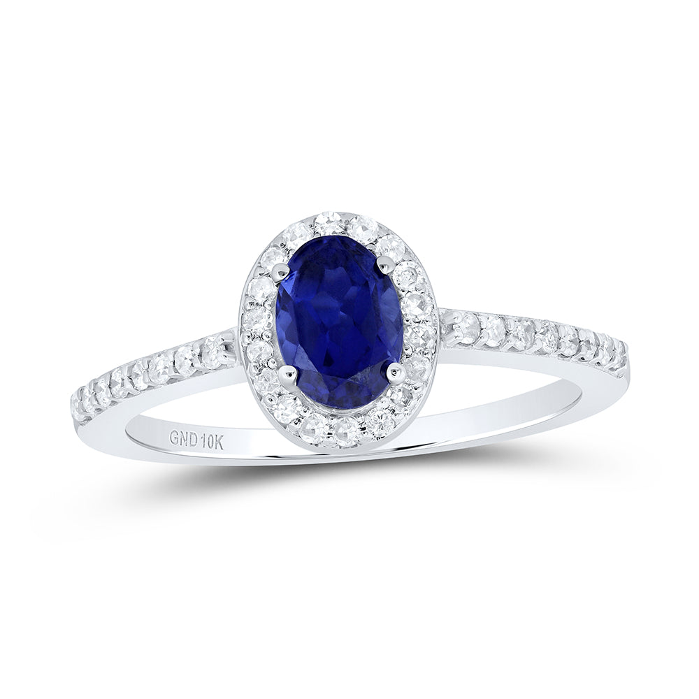 1/4CTW-DIA P1 6.50 X 4.50 MM-OV-BS SYNTHETIC RING