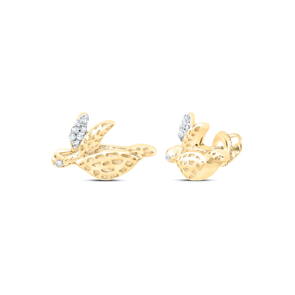 1/20CTW-DIA NK GIFT TURTLE EARRINGS