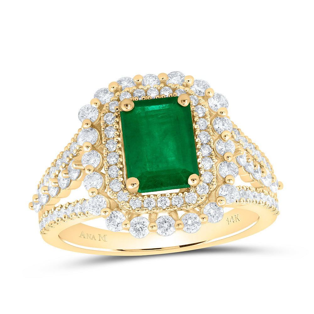 1CTW-DIA ANA M 8X6 MM EM-EM NAT GEM RING