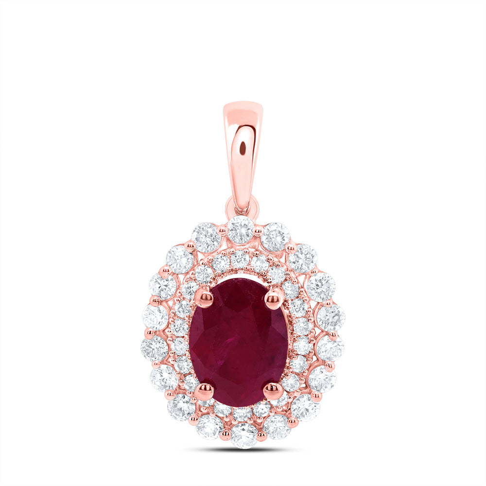 1/2CTW-DIA ANA M 8 X 6 MM RU-OV NAT GEM PENDANT
