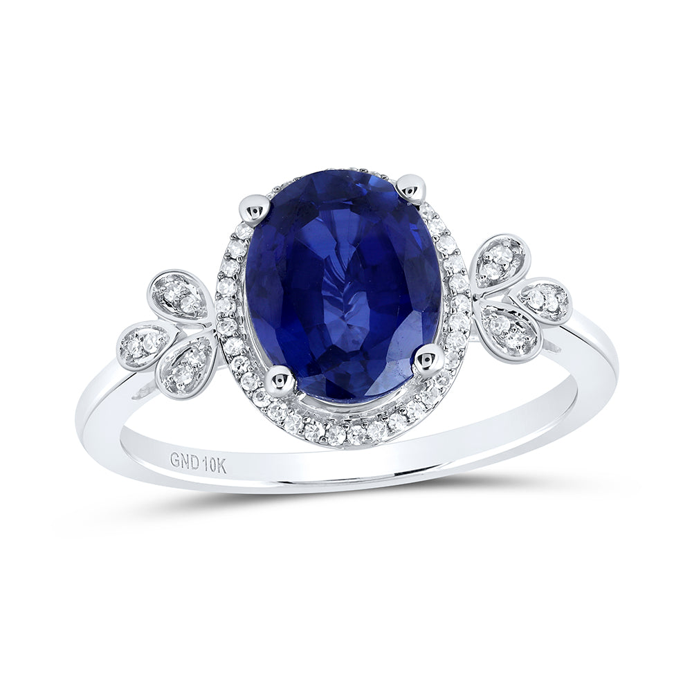 1/10CTW-DIA NK 9X7 MM OV-BS SYNTHETIC RING