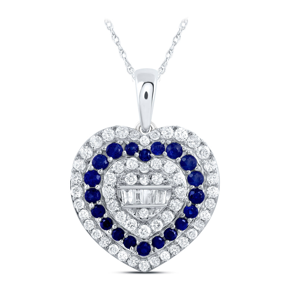 5/8CTW-DIA NK 1/2CTW RD-SAPP NAT GEM HEART PENDANT