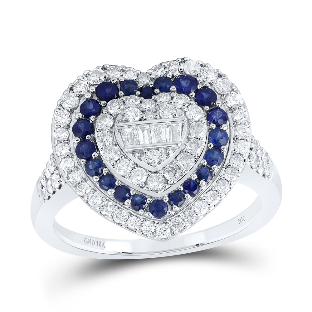 5/8CTW-DIA NK 3/8CTW RD- SAPP NAT GEM HEART RING