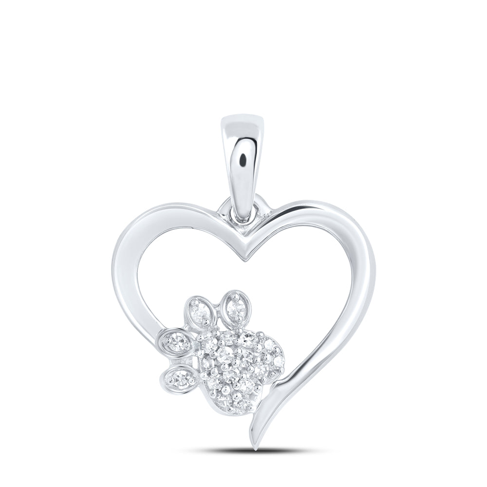 1/20CTW - DIA NK GIFT PAW HEART PENDANT