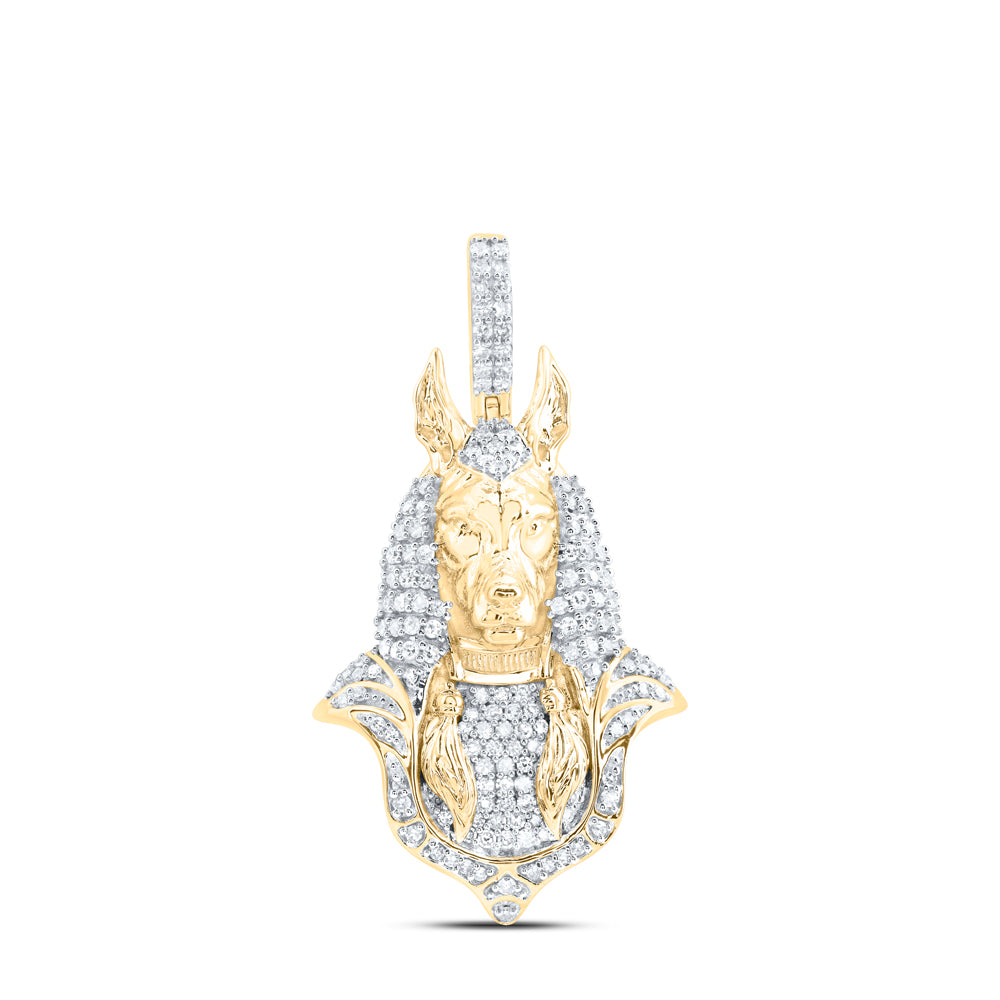 3/4CTW- DIA NK EGYPTIAN ANUBIS MENS CHARM