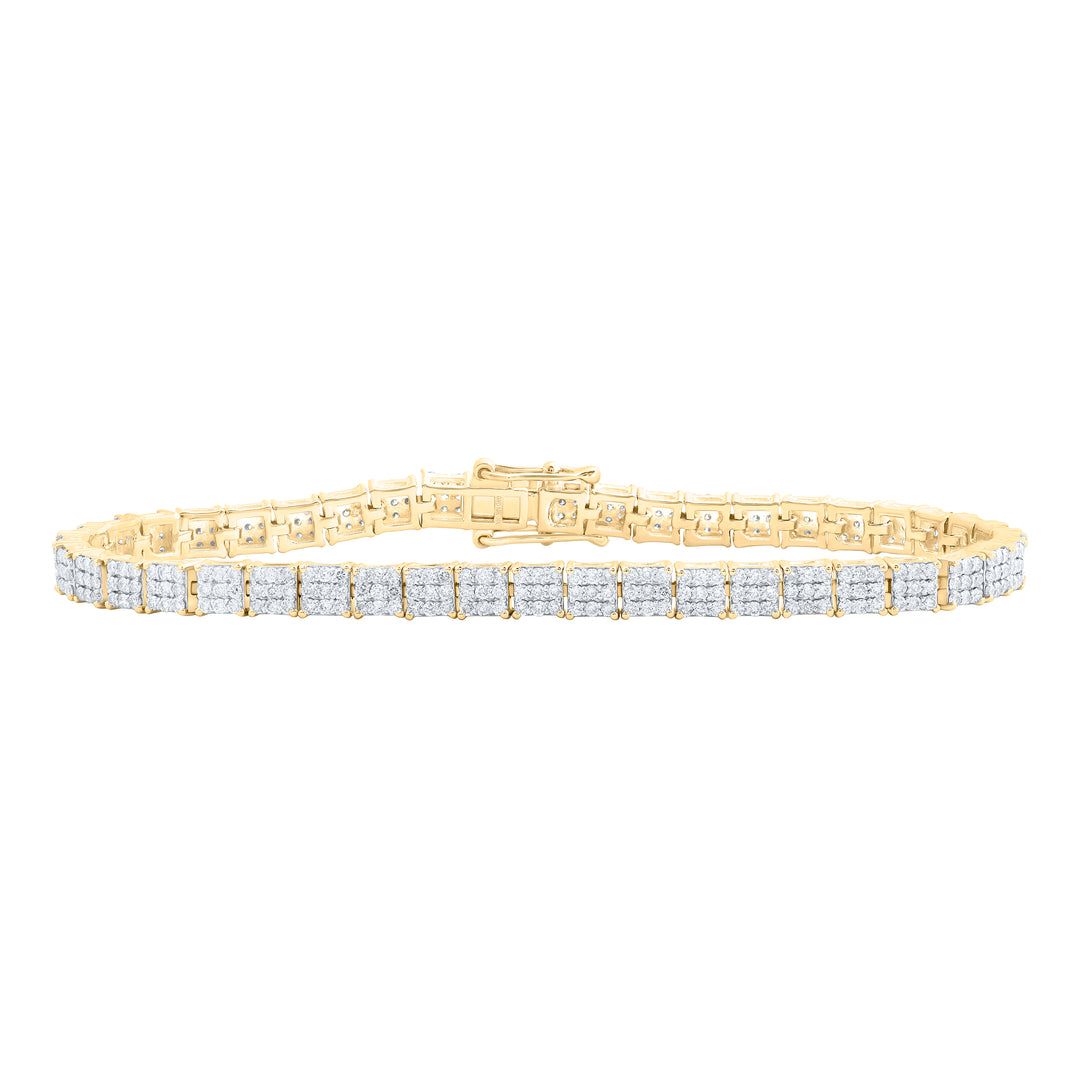 2 3/4CTW-DIA NK SQUARE SHAPE FASHION BRACELET (7 INCH)