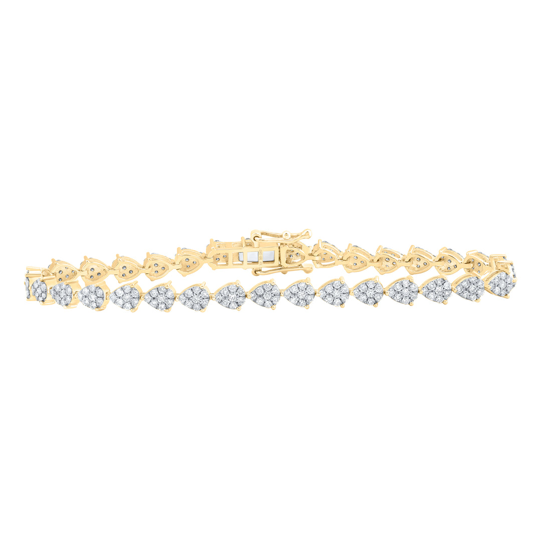 2CTW-DIA NK PEAR SHAPE FASHION BRACELET (7 INCH)